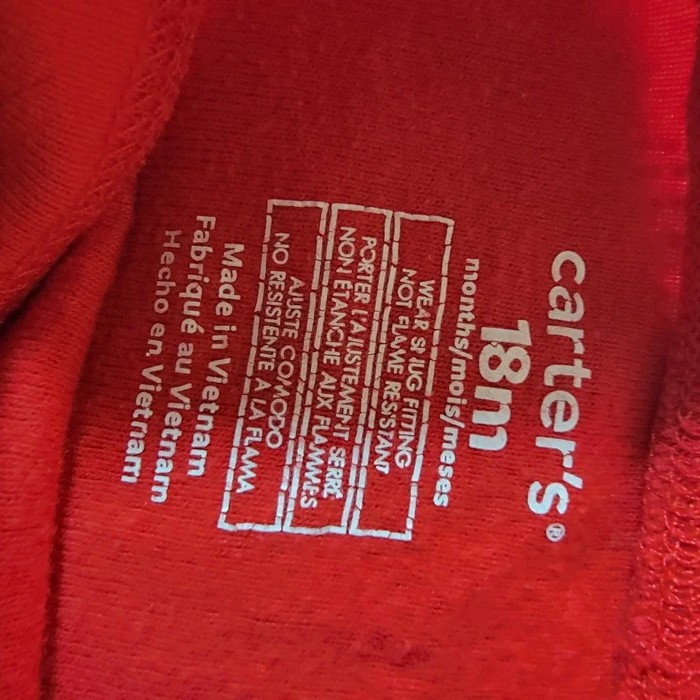 Carter's 2pc Pajama Set Toddler 18M Red Excellent Valentine Print Snug Fit 741